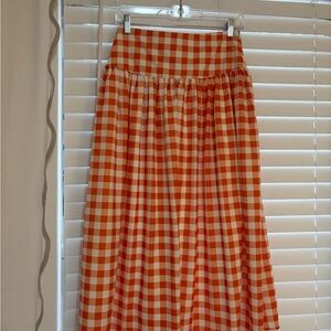 Orange Fancy D Checkered Women's Skirt
